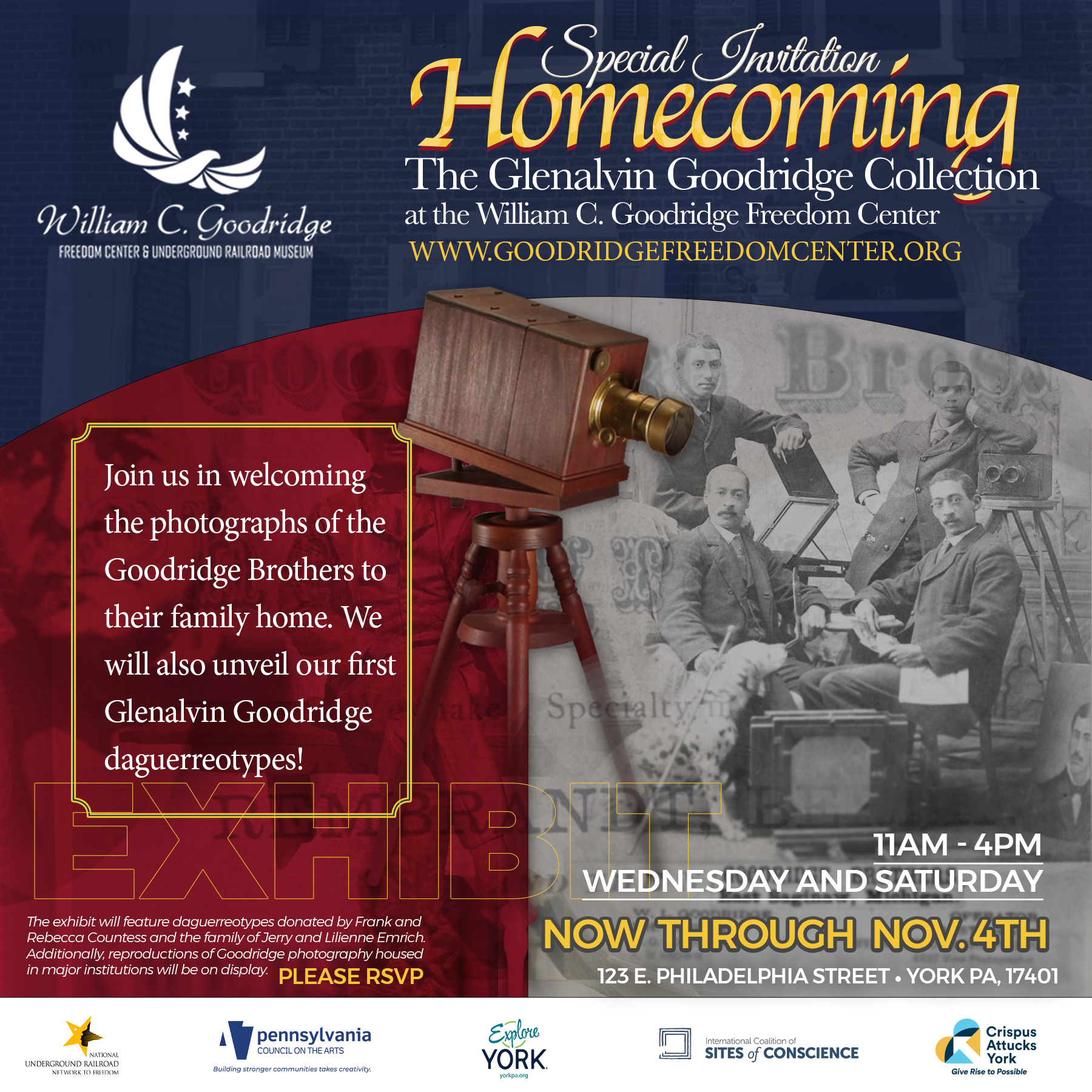 Goodridge Freedom Center and Underground Railroad, Homecoming The Glenavin Goodridge Collection, York PA History, Explore York, Crispus Attucks York, Sites of Conscience, Pennsylvania Council of the Arts, National Underground Railroad Network to Freedom